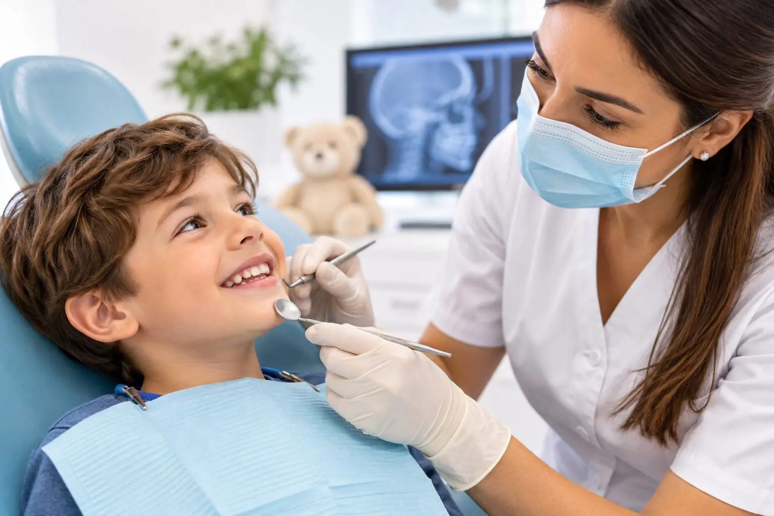 Niño en revisión de ortodoncia infantil en Dentisalud Boadilla del Monte