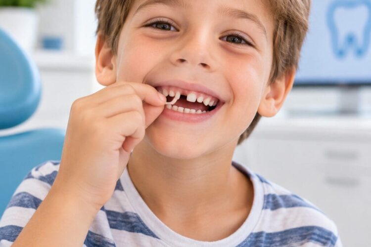 Niño en recambio dental antes de comenzar ortodoncia infantil