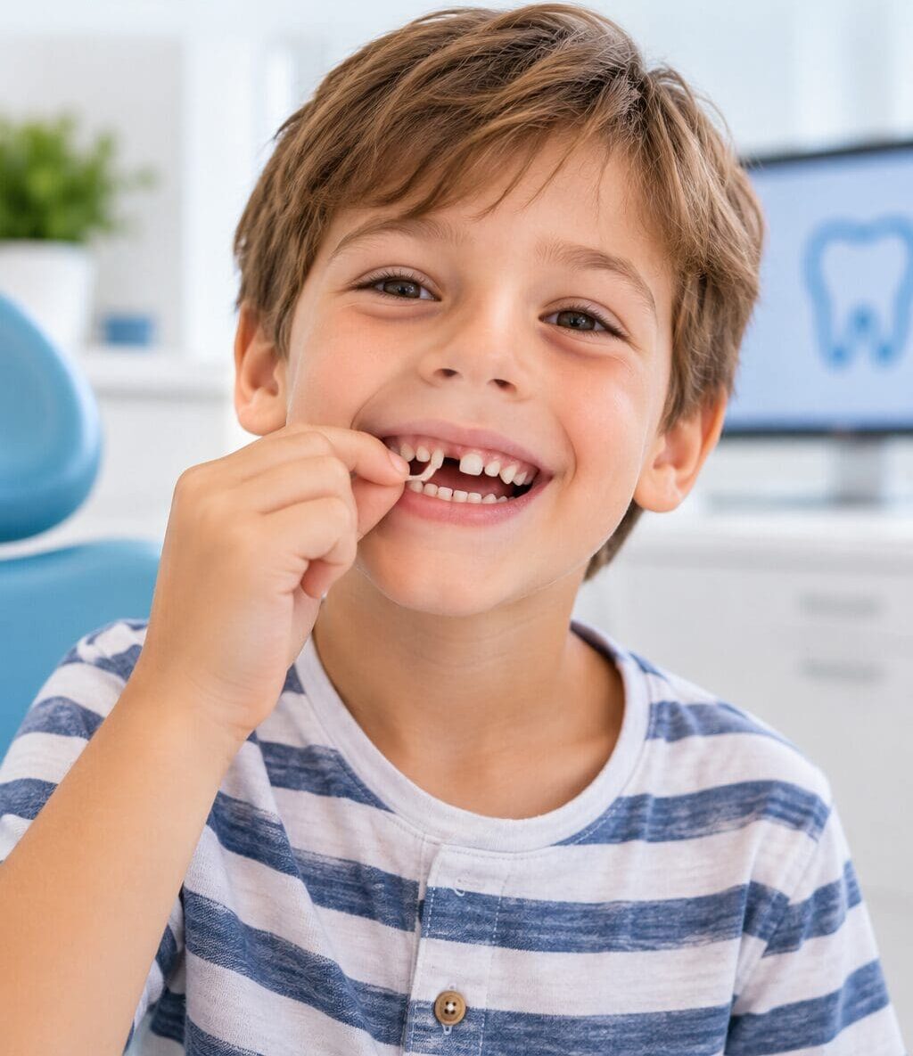 Niño en recambio dental antes de comenzar ortodoncia infantil